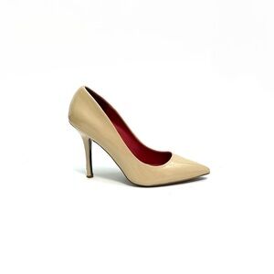 CHARLES JOURDAN | Vintage Y2K nude patent leather pointed toe stiletto heels